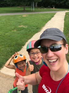 Post-training run pictures with the kids